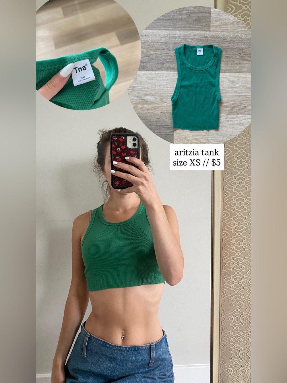 aritzia TNA tank size XS